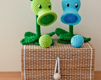 Crochet Pattern of Peashooter and Snow Pea from "Plants vs Zombies" (Amigurumi tutorial PDF file)