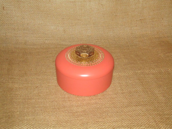 Vintage Avon Dusting Powder Box Coral by oldmanscountrystore