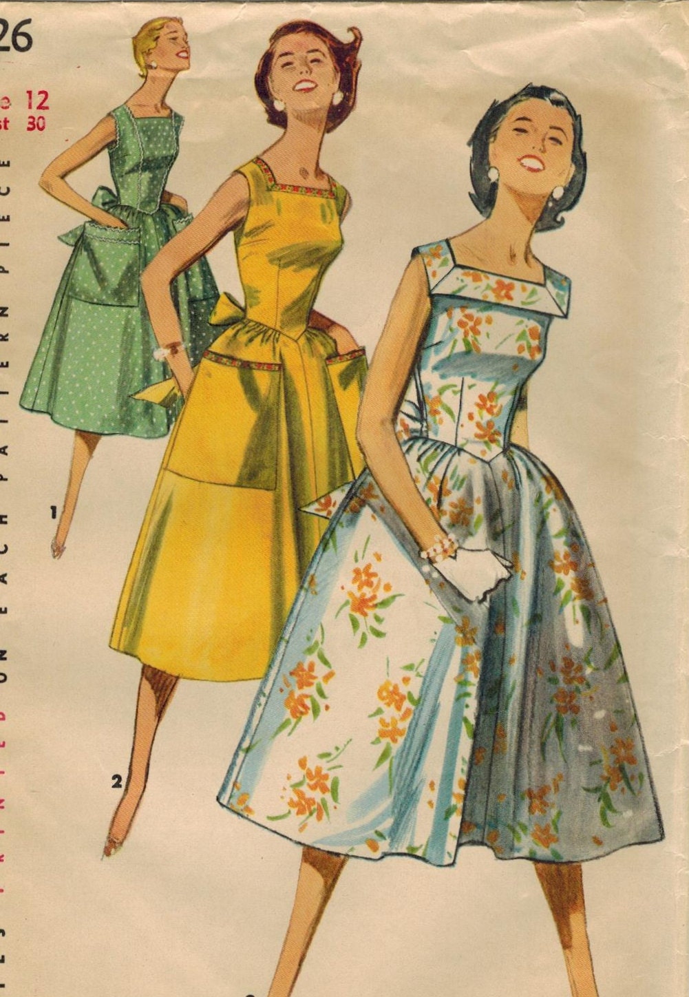 1950s Simplicity 1626 Vintage Sewing Pattern by midvalecottage