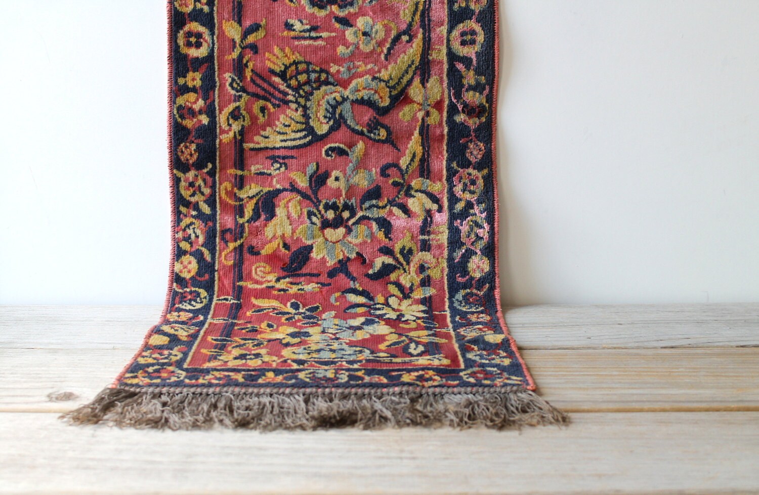 Vintage Italian tapestry table runner / oriental style