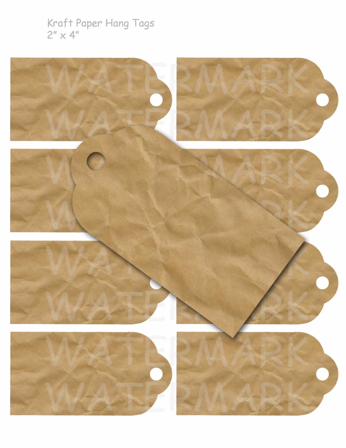 50 Off Sale Kraft Paper Printable Gift Tags By OldMarket