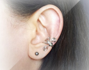 Silver Ear Cuff Silver plated Ear Wrap