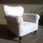 Luxurious Vintage Chair Restored and Upholstered in Merino Lamb Skin.