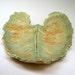 Large Leaf Serving Platter Bowl Rusty Green Dish
