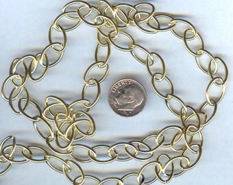 3 Full Feet Bright Gold Large Link Chain 36"
