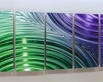 Purple Abstract Metal Wall Art Modern Metal Painting Home