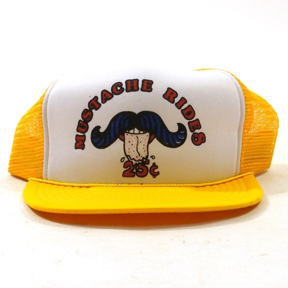 80s Trucker Hat / Mustache Rides by SpunkVintage on Etsy