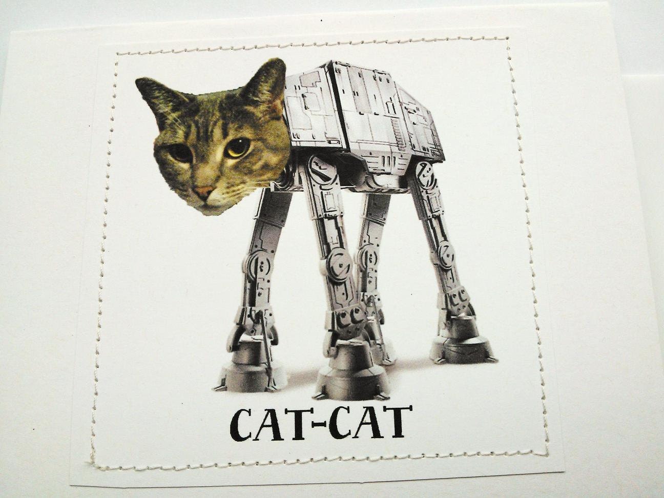 Star Wars  Cat  Cat  cat  card AT AT reference