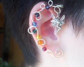 Fairy Bubbles Rainbow Crystal Vine Ear Wrap Cuff