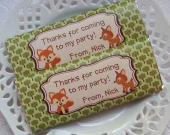 Printable Personalized Woodland Animals Birthday Large Candy Bar Wrappers