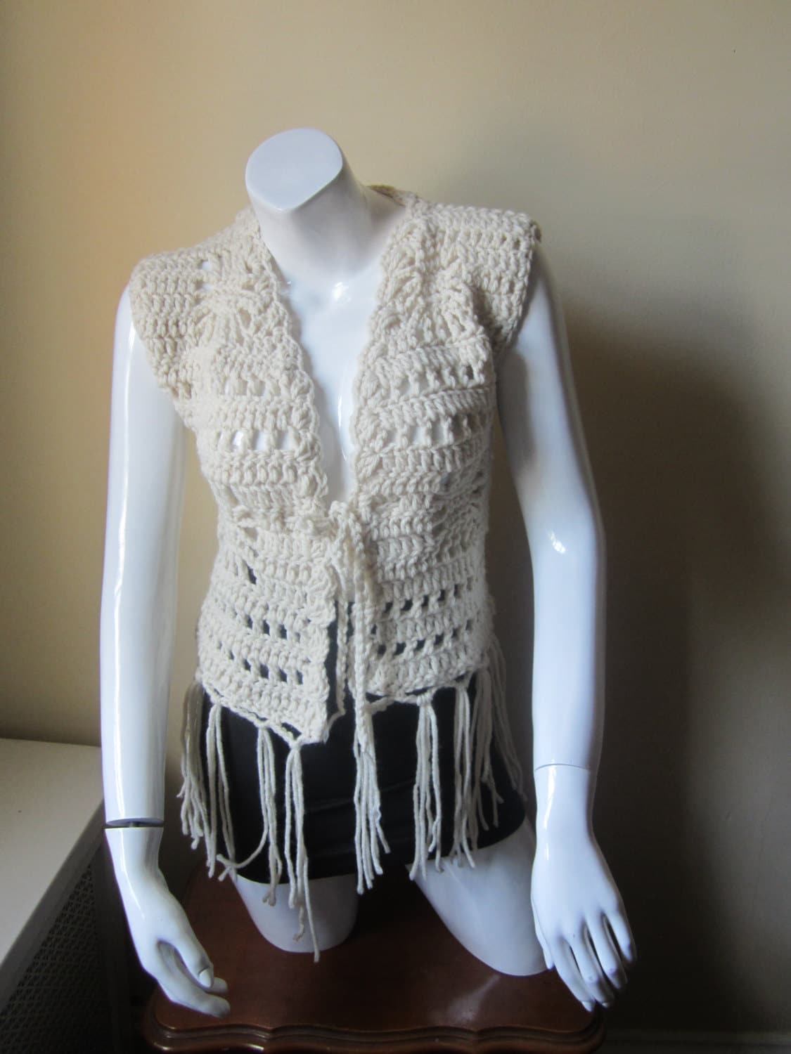 Crochet Fringe Vest FALL FASHION Festival vest gypsy boho