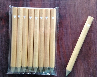 24 tiny heart mini pencils