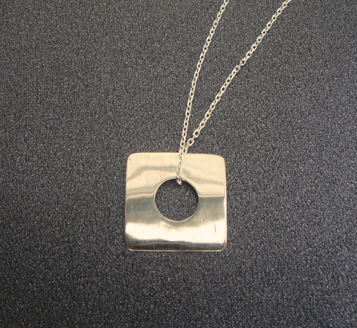 Silver necklace / hand forged pendant / delicate everyday