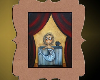 Whimsical Art Print - Creeper Carnival - FeeJee Mermaid - 5x7