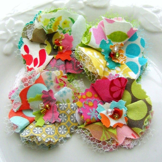 Fabric Flowers Flower Appliques Flower Embellishments