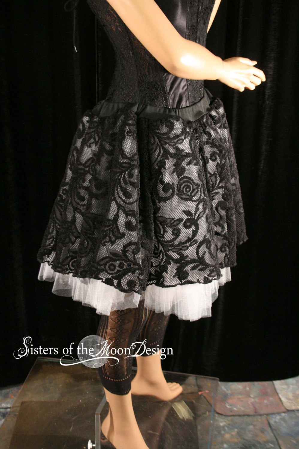 Gothic lace adult tutu skirt formal prom dance by SistersOfTheMoon