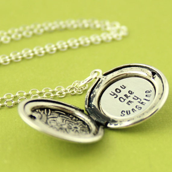 Personalized Locket Necklace Custom Floral by SpiffingJewelry