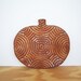 Stamped Pumpkin Plate in Shino Glaze