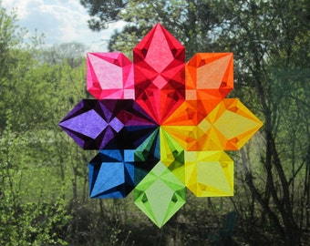 Rainbow Waldorf-Inspired Window Star Suncatcher