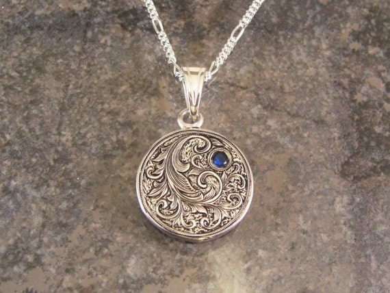 Hand Engraved Sterling Silver Scrollwork Necklace With