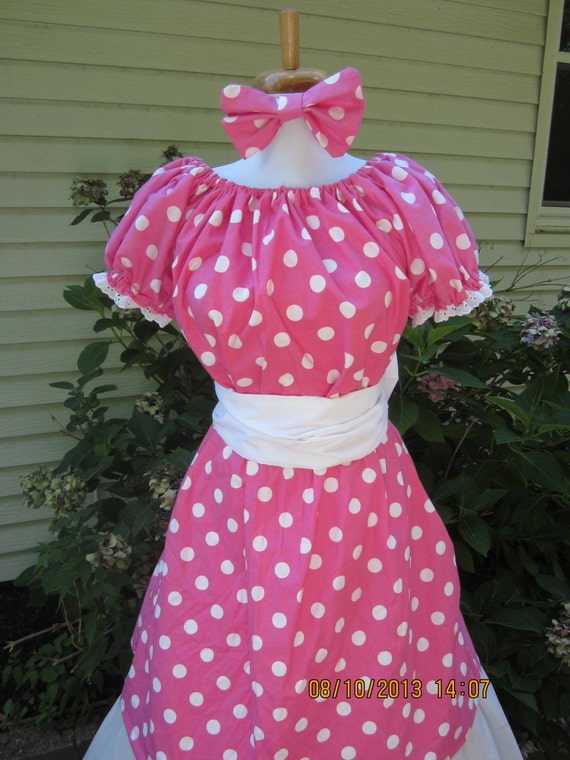 Items similar to Womens Ladies Adult Pink Minnie Mouse Costume Dress ...