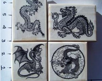 Dragon rubber stamp | Etsy