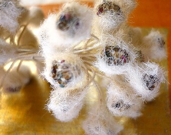 Vintage Millinery Fuzzy Stamens with Glitter