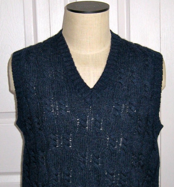 Blue Sweater Vest by Chaps Ralph Lauren by vintagous on Etsy