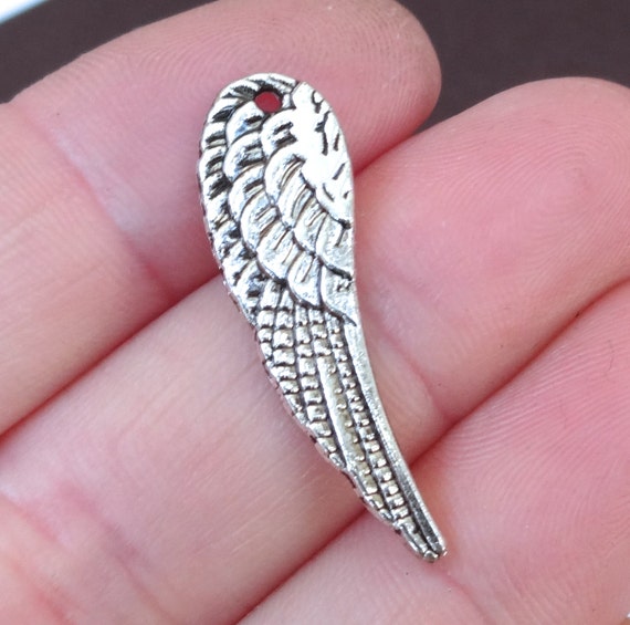 50 Bulk Angel Wing Charms 30x9x2mm ITEMAE17