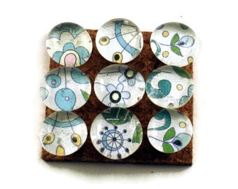 Glass Push Pins Cork Board Pins Thumb Tacks Funky Pushpins in Rue (P87)