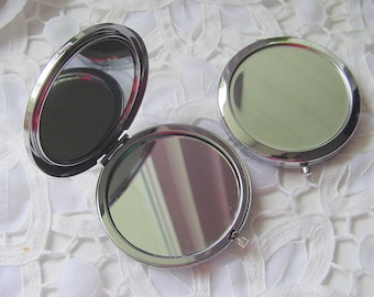 4 Compact Mirror Blanks Metal, Round and Double Sided (DP523)