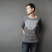 SALE Gray Sweatshirt for Women - Winter Fashion Eco Fleece Pullover - Modern Geometric Lace Design