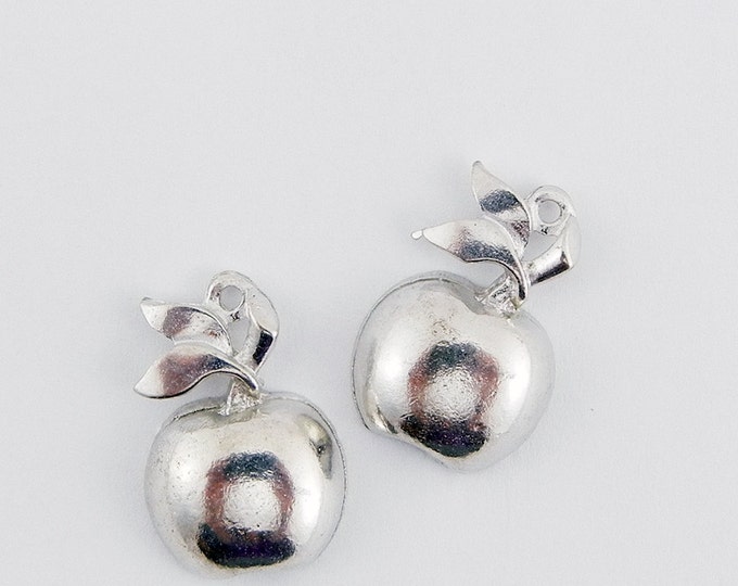 Set of 2 Pewter Apple Charms