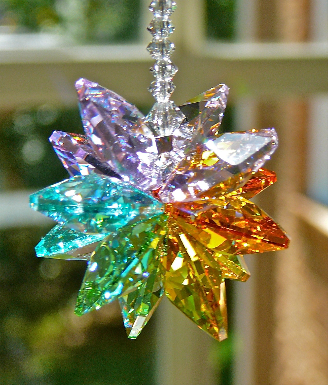 Pastel Rainbow Swarovski Crystal Suncatcher Rainbow Maker