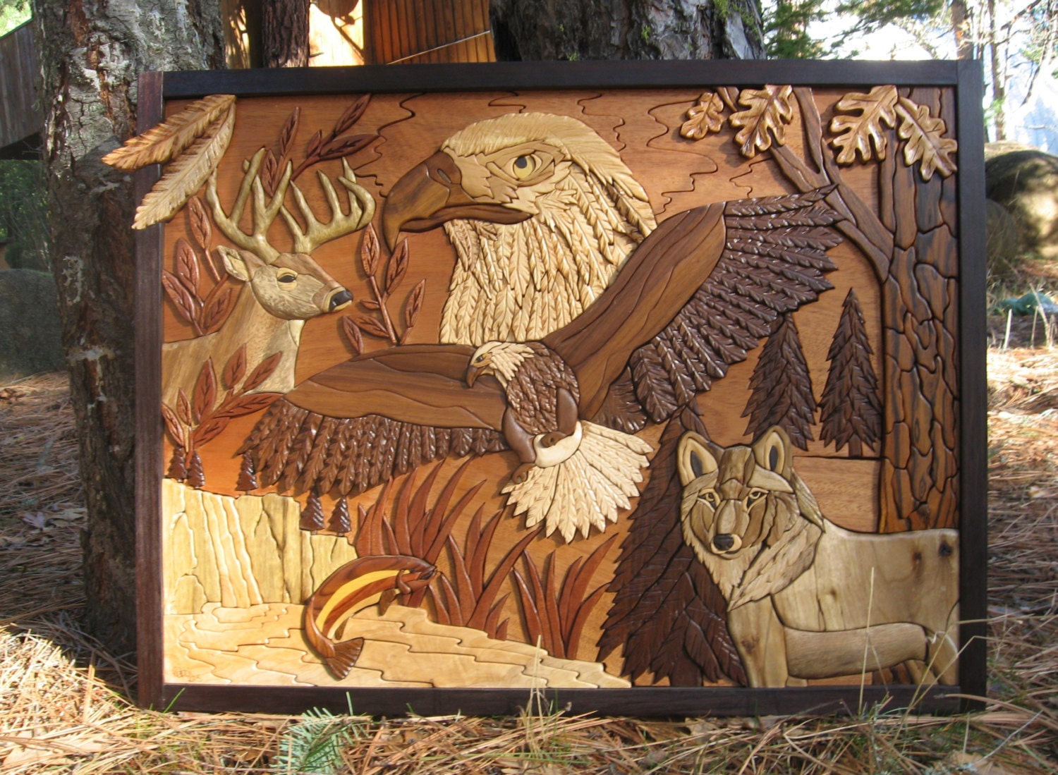 Custom Intarsia Wood Art Majestic 2 by RCCustomWoodArt on Etsy