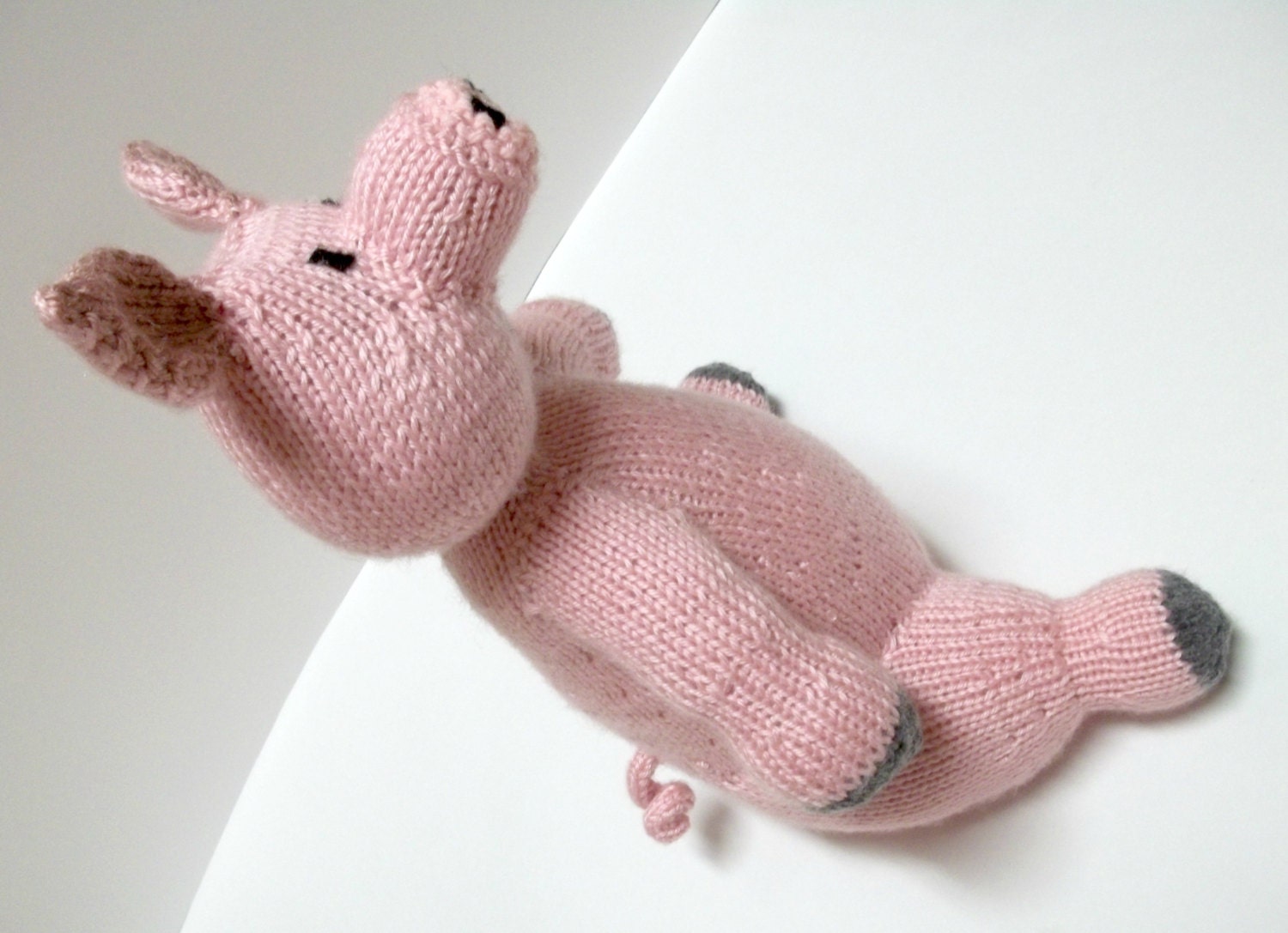 Pink Pig Knit Pig Toy Farm Animal Birthday Party Stuffed