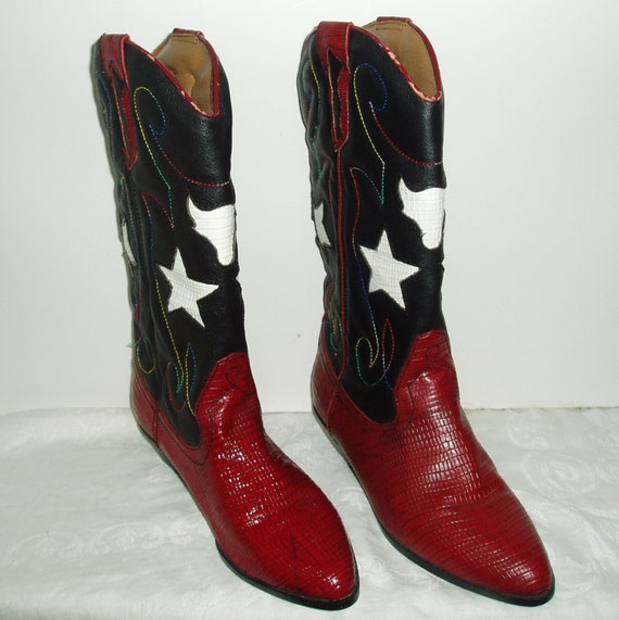 Ladies Vintage COUNTRY WESTERN boots by Mainframe / Patriotic