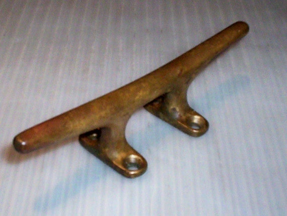 Antique Bronze Cleat . Rope Tie Off Boat Ship Nautical
