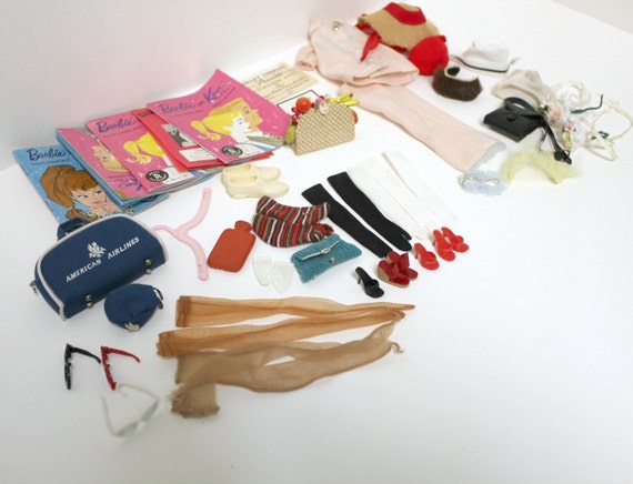 Vintage Barbie Doll Lot Of Accessories Clothes American