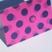 Blank Polka Dot Notecard - Magenta and Navy Note Card with Circles - Birthday Card - Thank You Card - Any Occasion Card