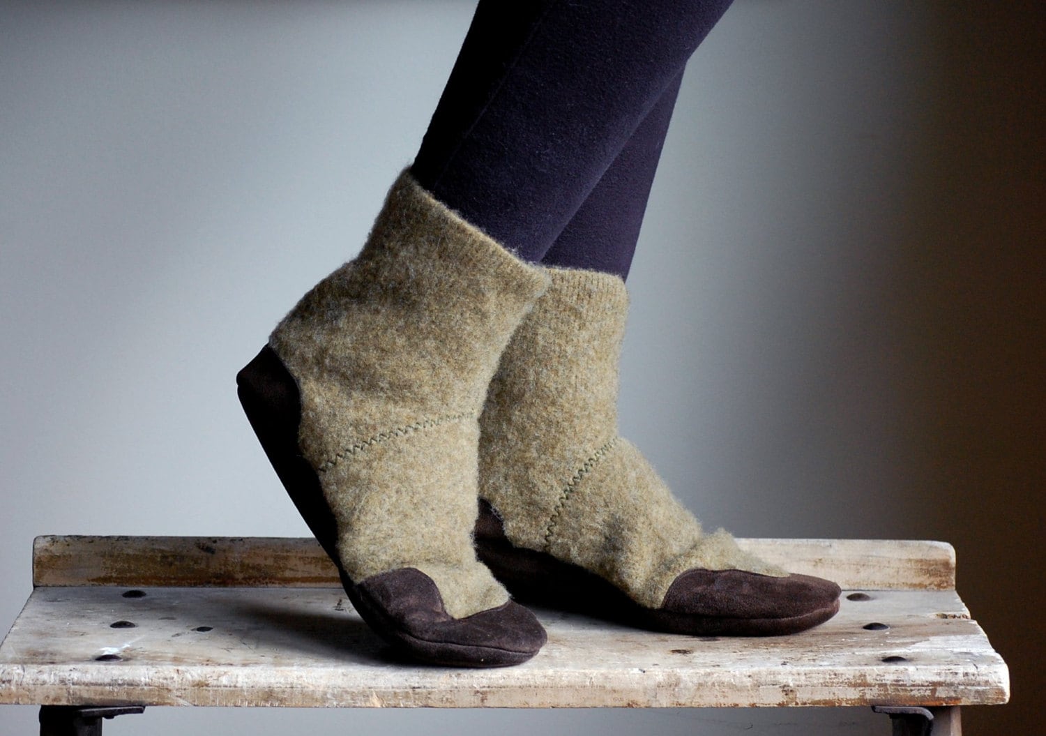 Womens Cashmere & Wool Slipper Socks women size 8 Just Me