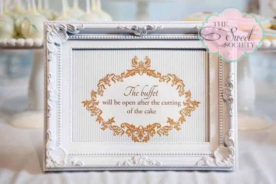 ORNATE BOY BAPTISM Printable 5x7 Welcome Sign - Blue and Brown Il_570xn