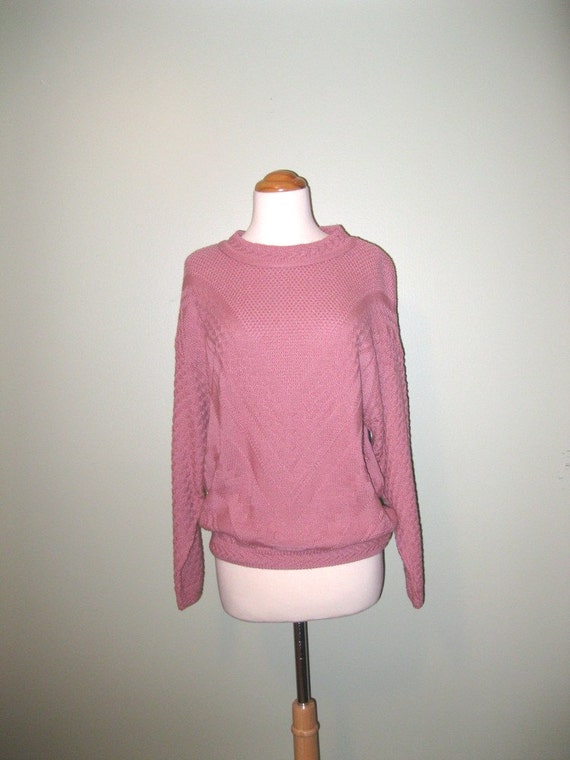 Vintage Dusty Rose Soft Pullover Sweater Women S/ M by TheRareBird