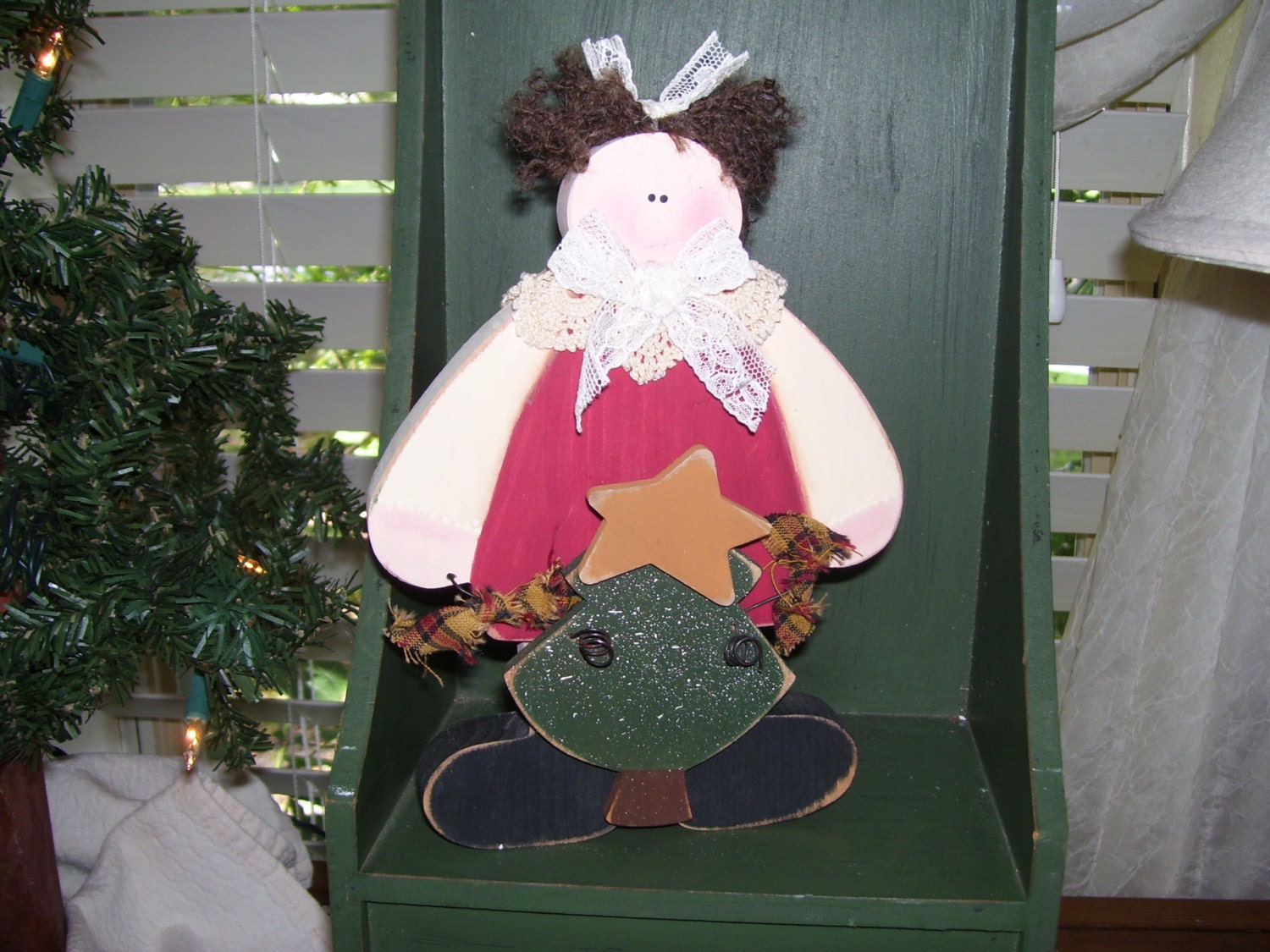 Handmade Baily doll with Christmas tree