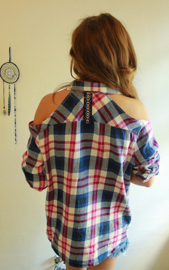 blue pink flannel