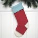 Handmade Christmas Stocking from Red Felted Recycled Wool Sweater (no.394)