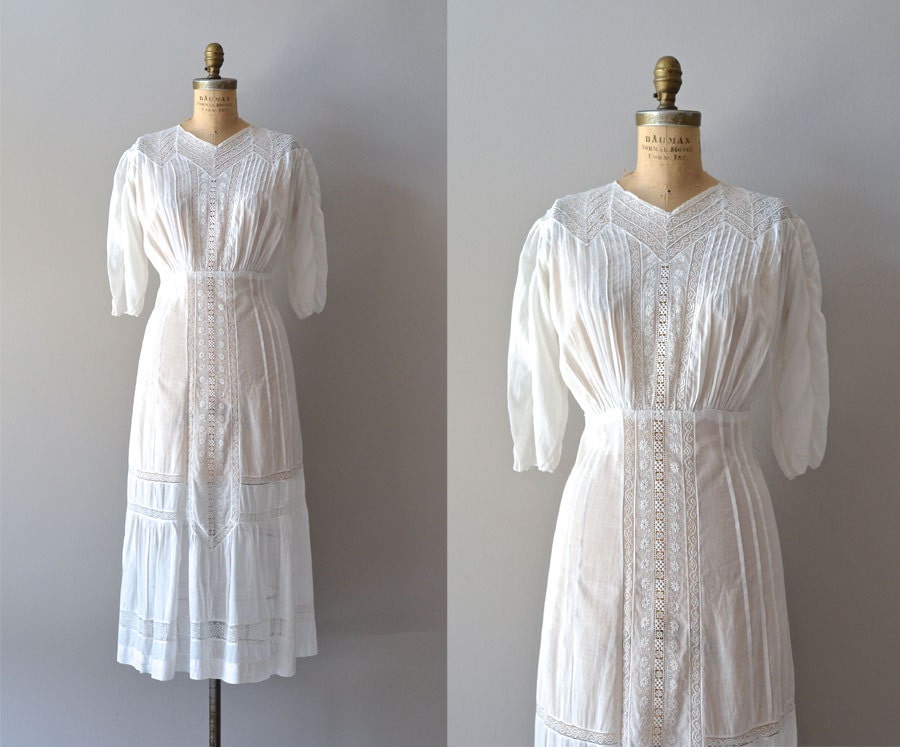 edwardian dress / 1910s wedding dress / Storybook dress