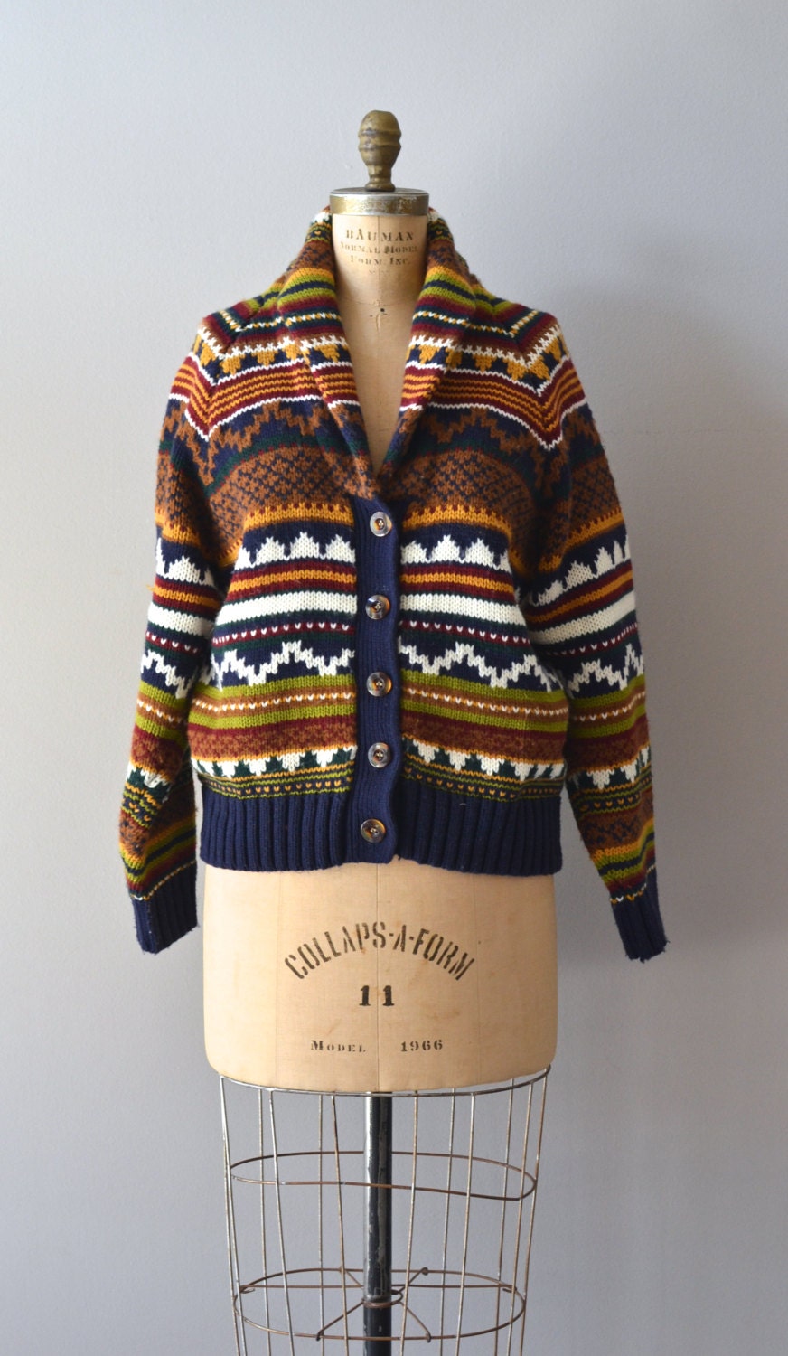 southwestern sweater / colorful cardigan / oversized chunky