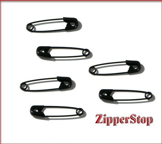 BLACK SAFETY PINS144 Safety Pins 2 inch Number 3 Black