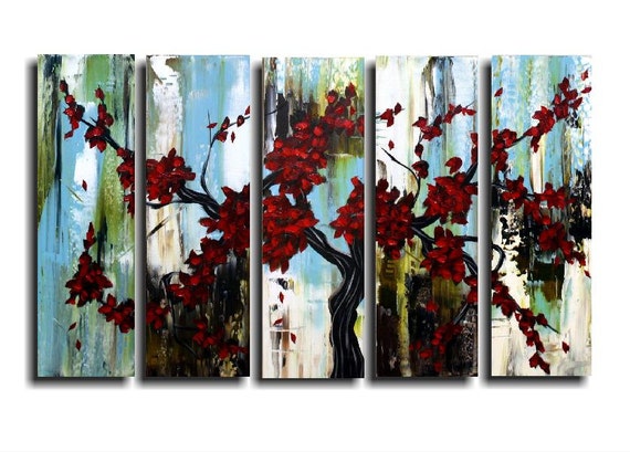 Abstract Painting. 5 Piece Asian Painting Modern Art Original